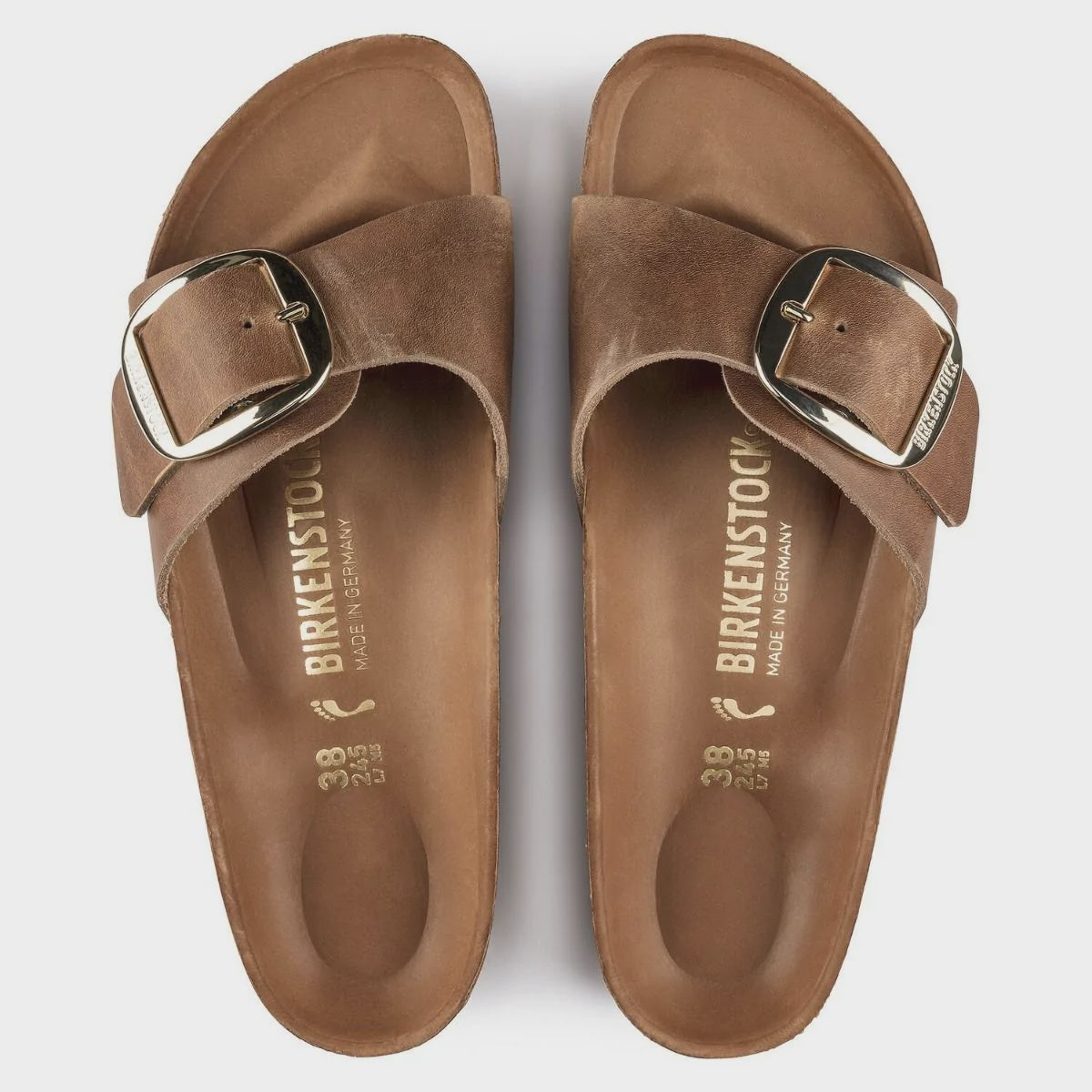Birkenstock 1006524 Madrid Big Buckle Cognac Oiled Leather Regular