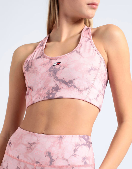 Tommy Hilfiger Mid Intensity AOP Racer Bra