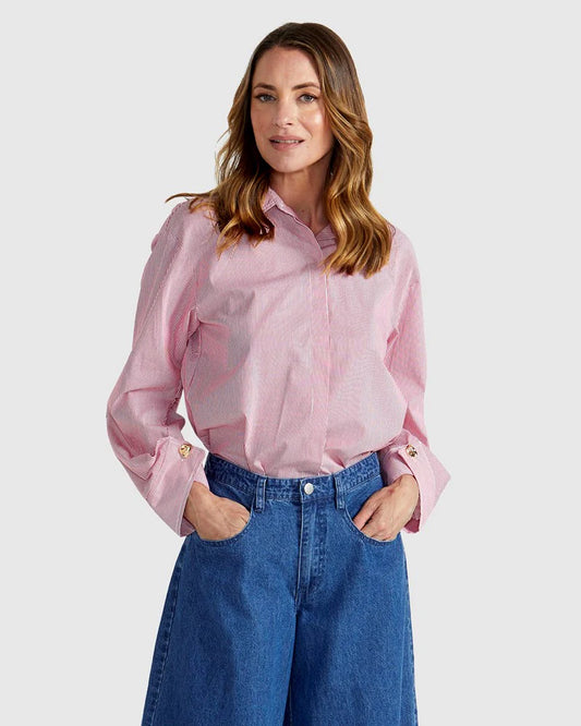 Fate + Becker Madras Shirt Whit Stripes L/S Shirt