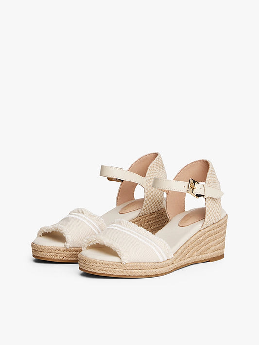 Tommy Hilfiger Fringe Canvas Medium Wedge Shoes