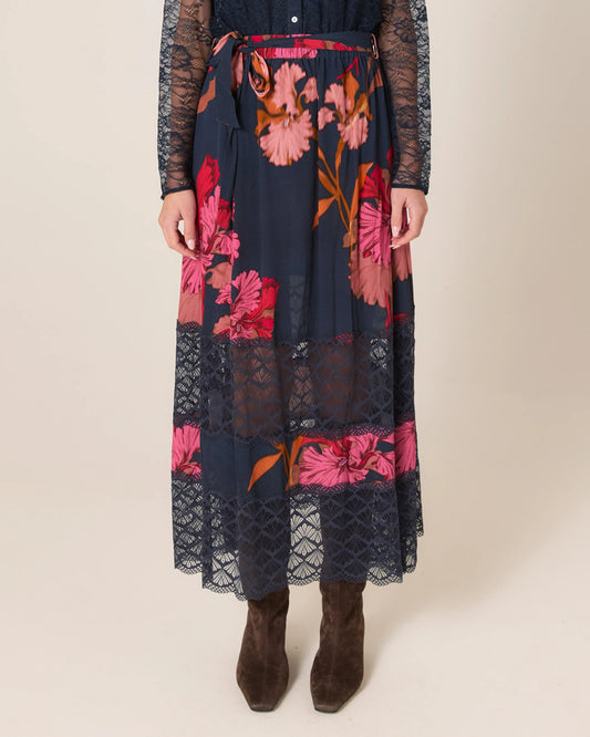 Fate + Becker Captivation Shadow Floral Skirt