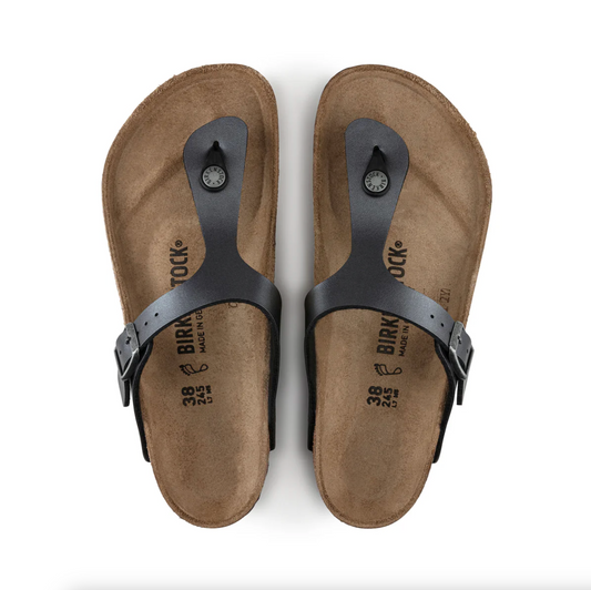 Birkenstock 1021457 Gizeh BS Metallic Black Birko-Flor Narrow Fit