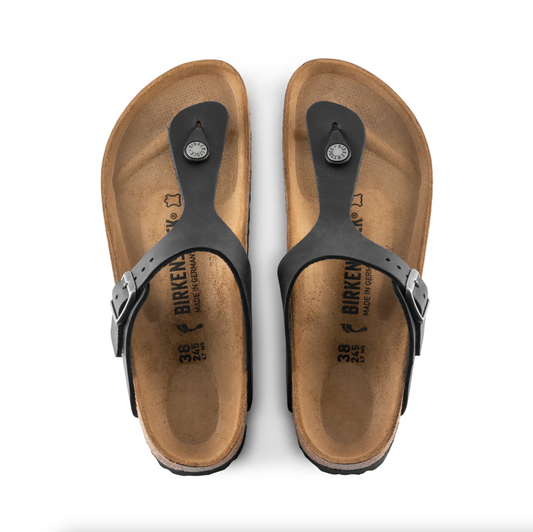Birkenstock 0845251 Gizeh BS Black Oiled Leather Regular