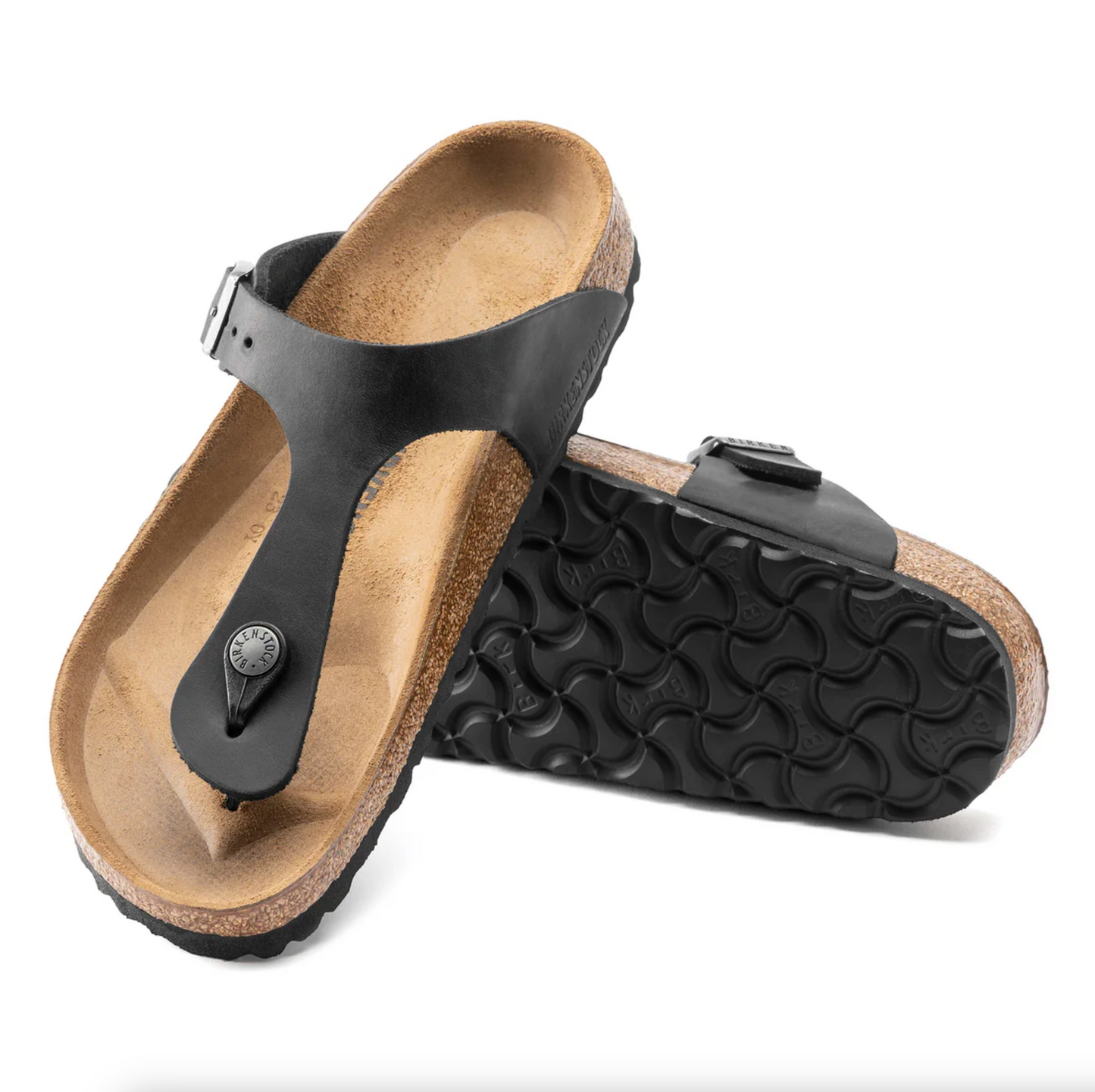 Birkenstock 0845251 Gizeh BS Black Oiled Leather Regular