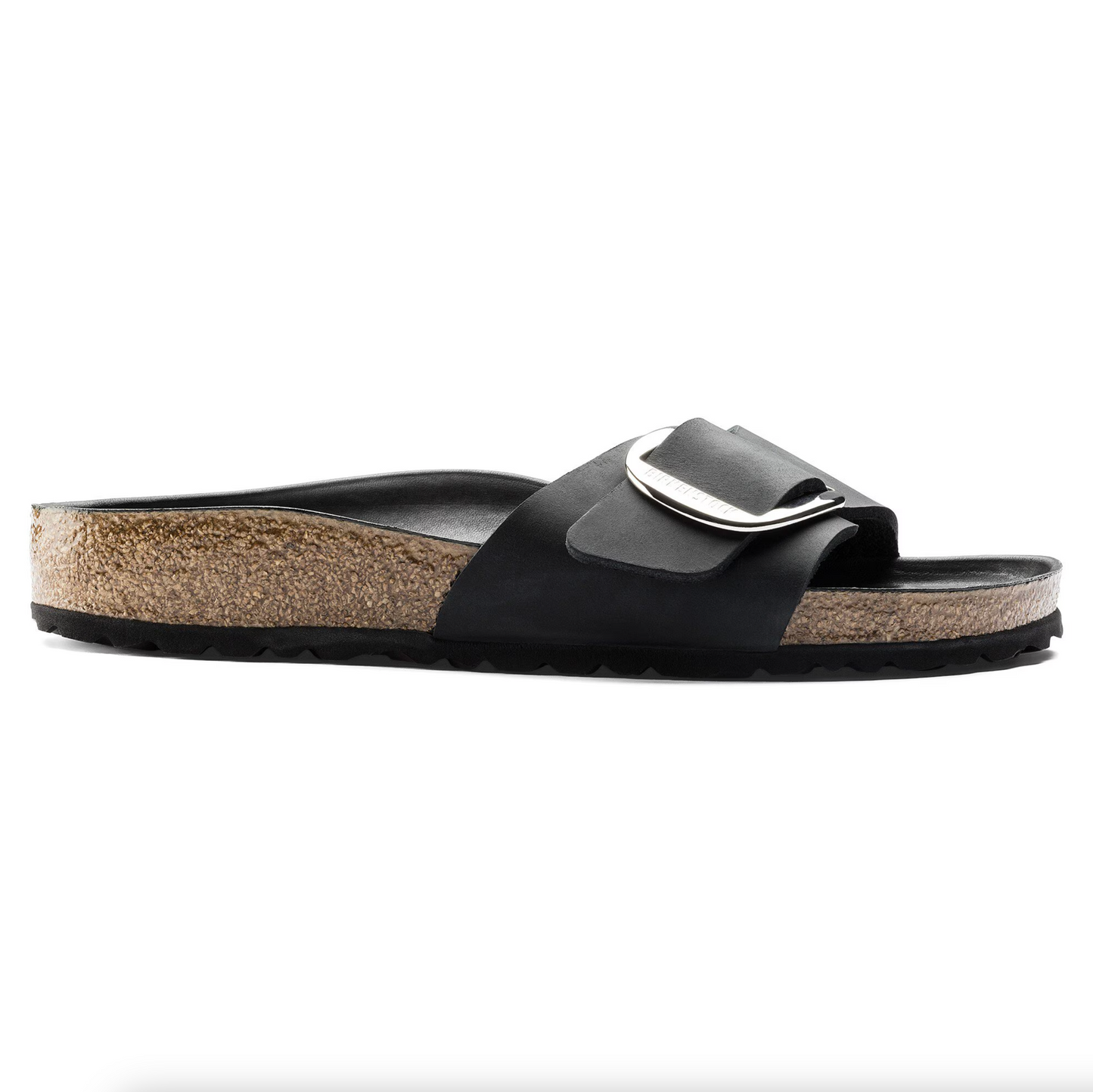 Birkenstock 1006522 Madrid Black Big Buckle Oiled Leather Regular