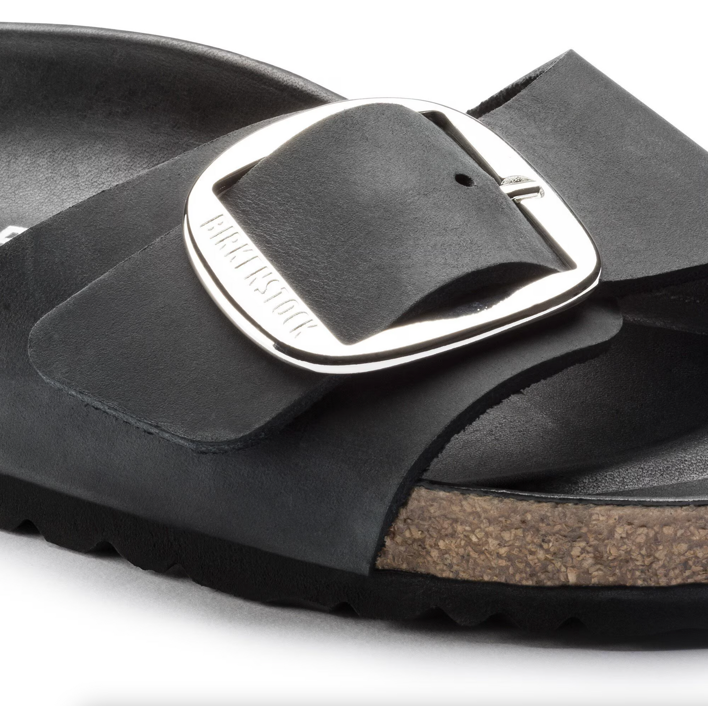 Birkenstock 1006522 Madrid Black Big Buckle Oiled Leather Regular