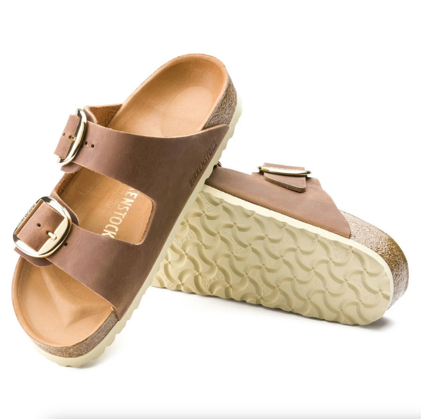 Birkenstock 1011073 Arizona Big Buckle Oiled Leather Cognac Narrow