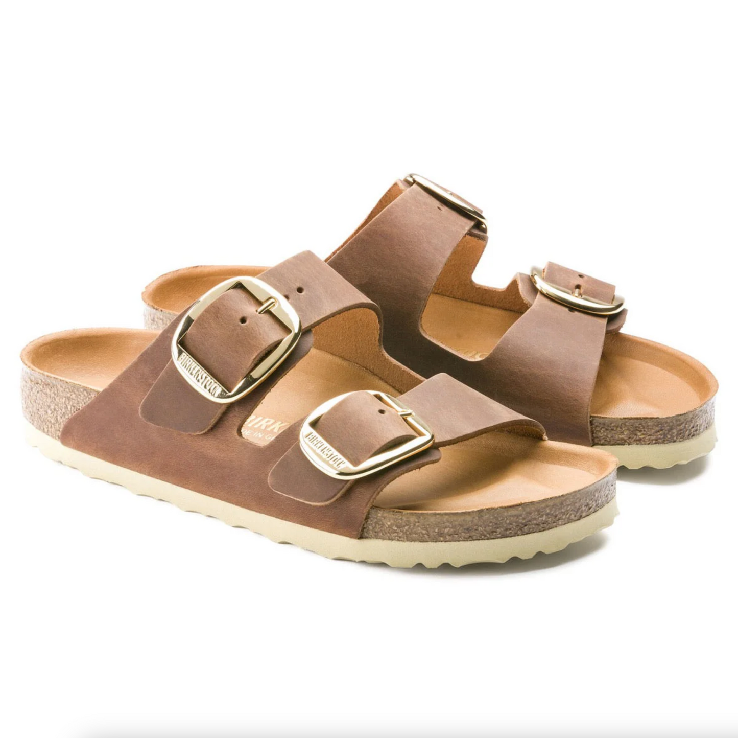 Birkenstock 1011073 Arizona Big Buckle Oiled Leather Cognac Narrow
