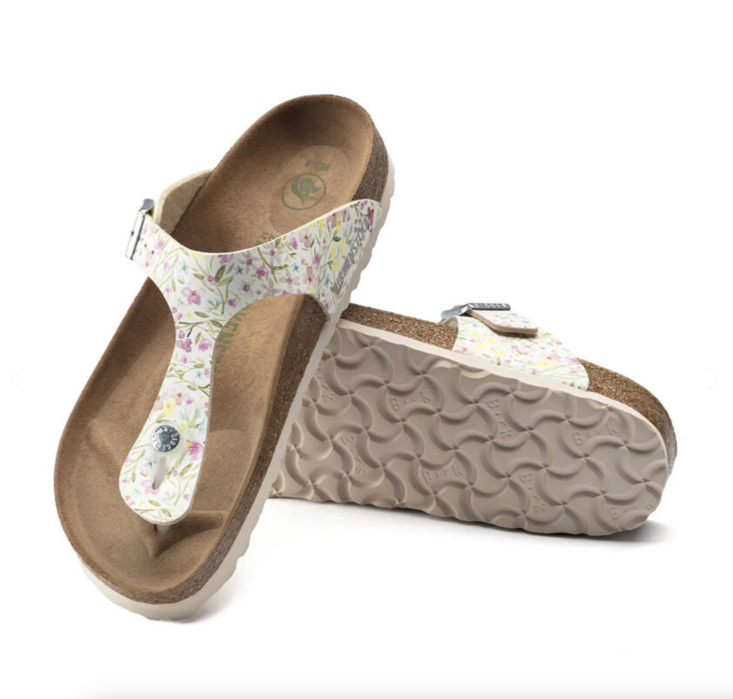Birkenstock 1018466 Gizeh White Flower Vegan - BF/Micro fibre Regular