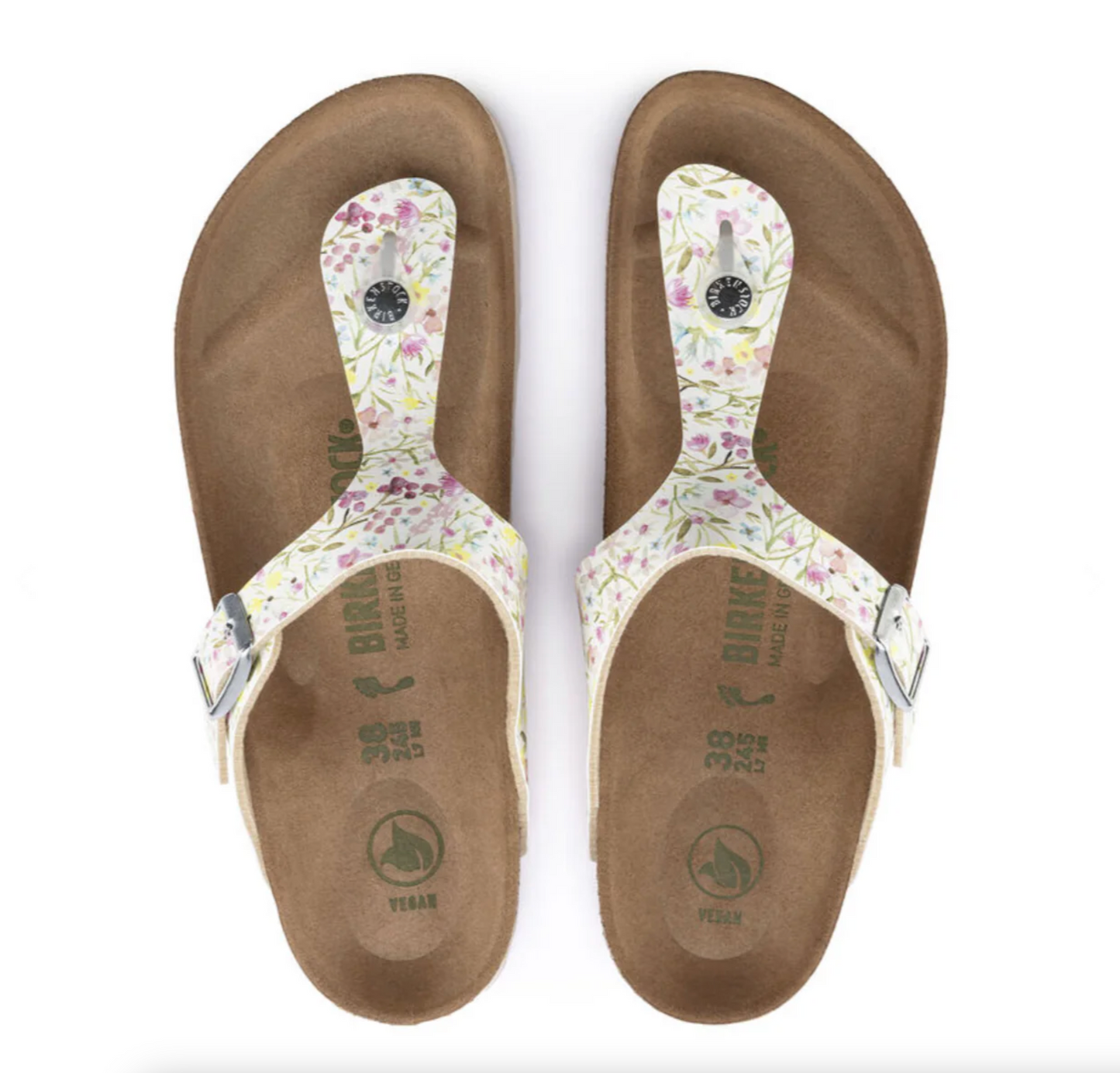 Birkenstock 1018466 Gizeh White Flower Vegan - BF/Micro fibre Regular