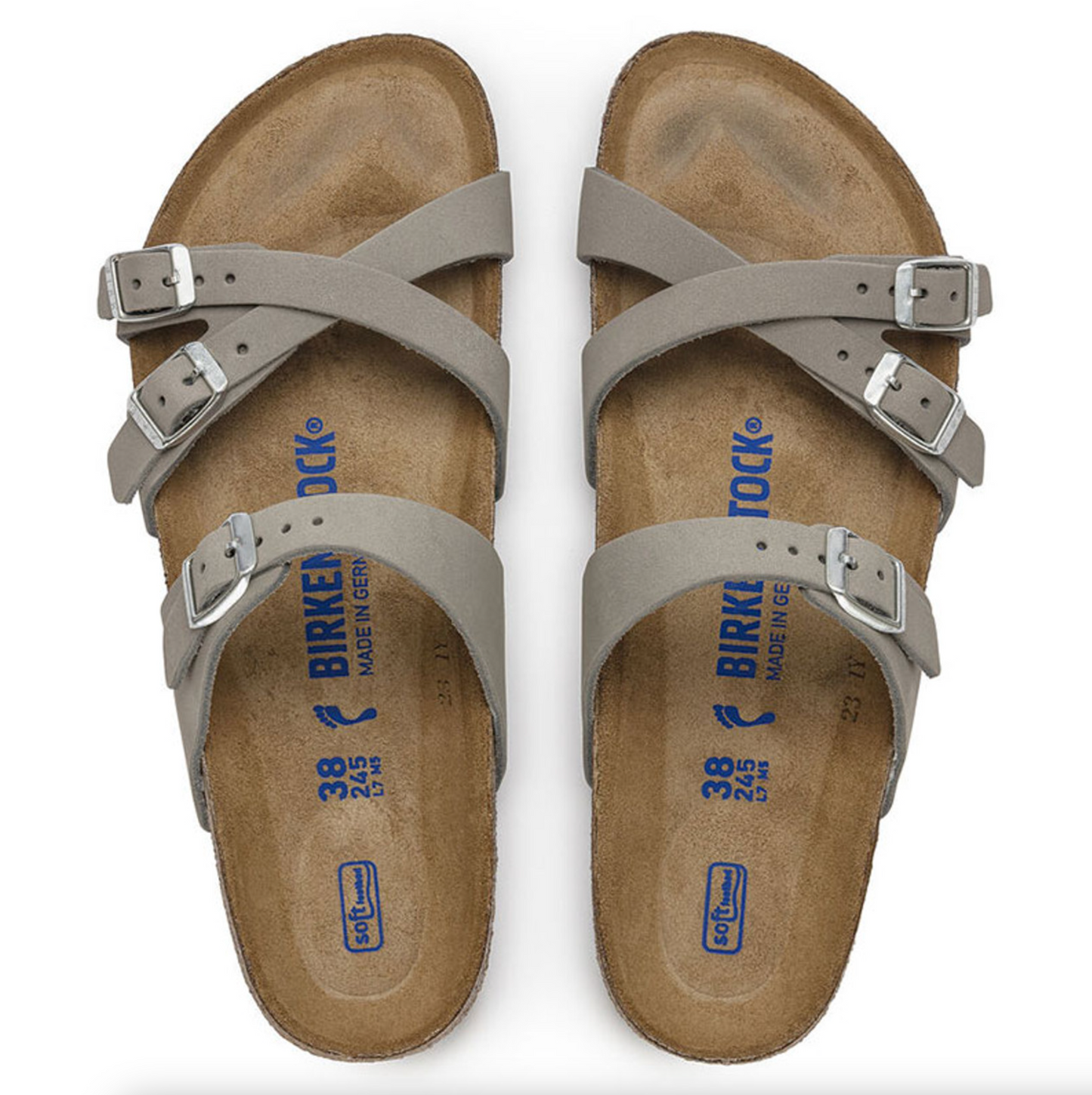 Birkenstock 1023354 Franca SFB Dove Grey Nubuck Leather Narrow