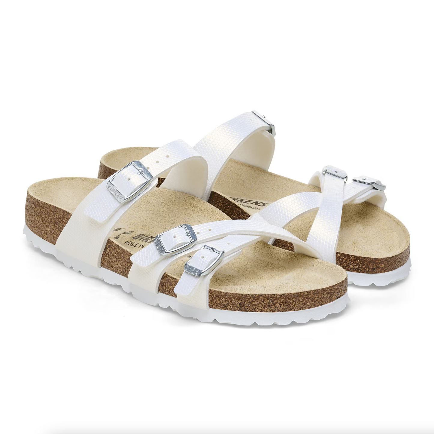 Birkenstock 1026461 Franca Shiny Lizard White Birko-Flor Regular
