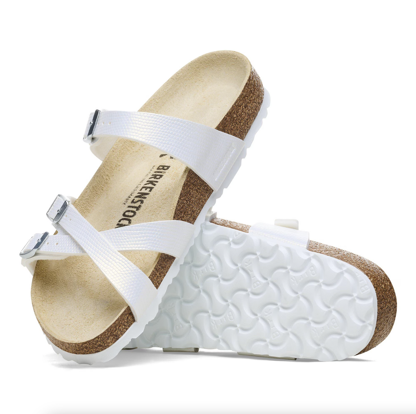 Birkenstock 1026461 Franca Shiny Lizard White Birko-Flor Regular