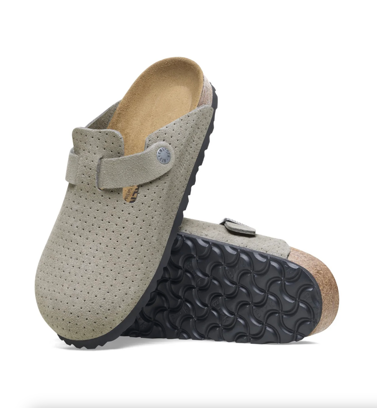 Birkenstock 1027040 Boston Stone Coin Embossed Suede Leather Regular