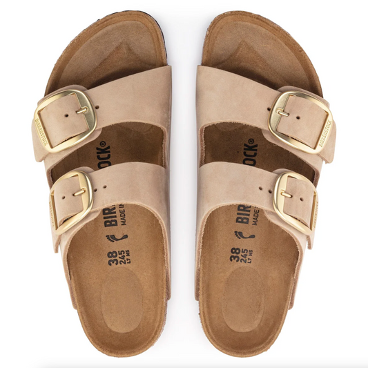 Birkenstock 1023957 Arizona  Big Buckle Sandcastle Nubuck Leather Regular