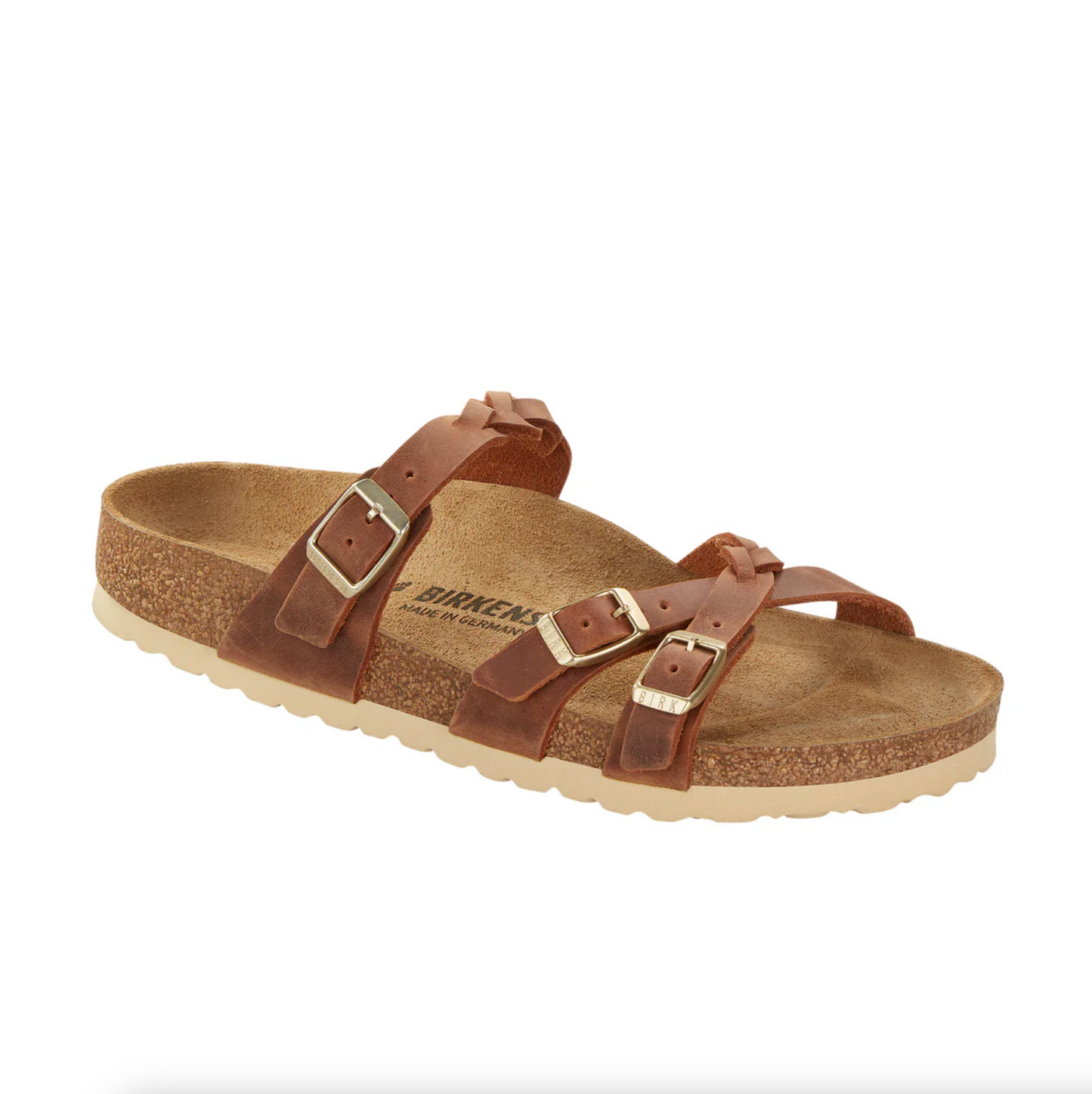 Birkenstock 1024135 Franca Braided Cognac Oiled Leather Narrow
