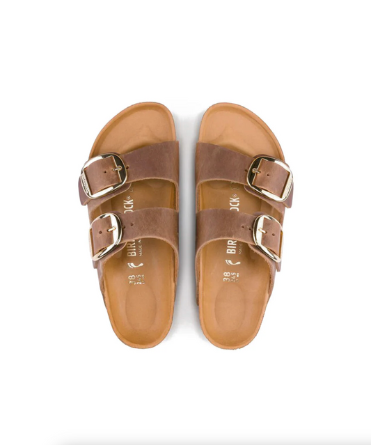 Birkenstock 1011072 Arizona Big Buckle Oiled Leather Cognac Regular