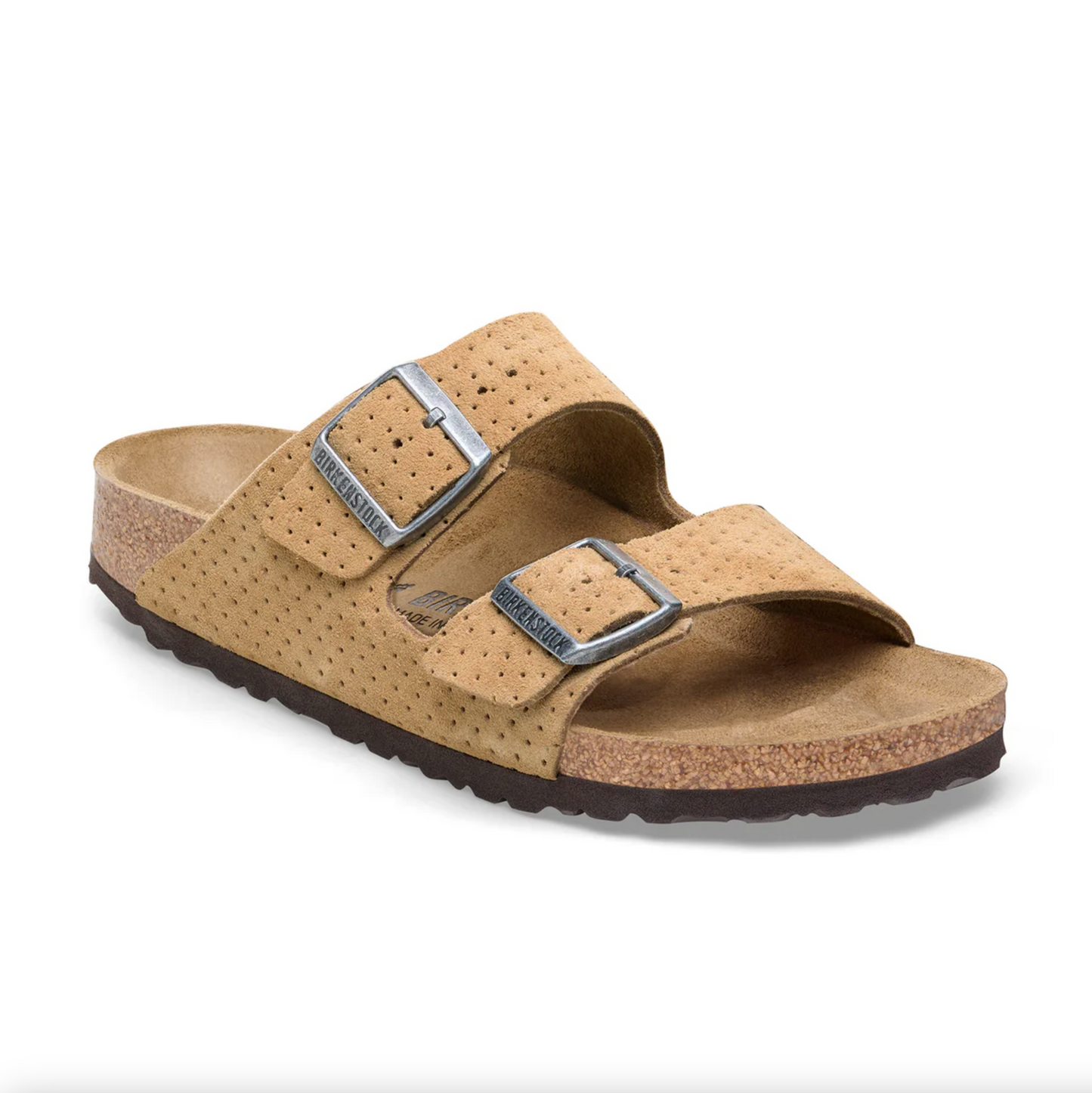 Birkenstock 1027075 Arizona BS Arizona BS Suede Leather Emboss Dots New Beige Regular