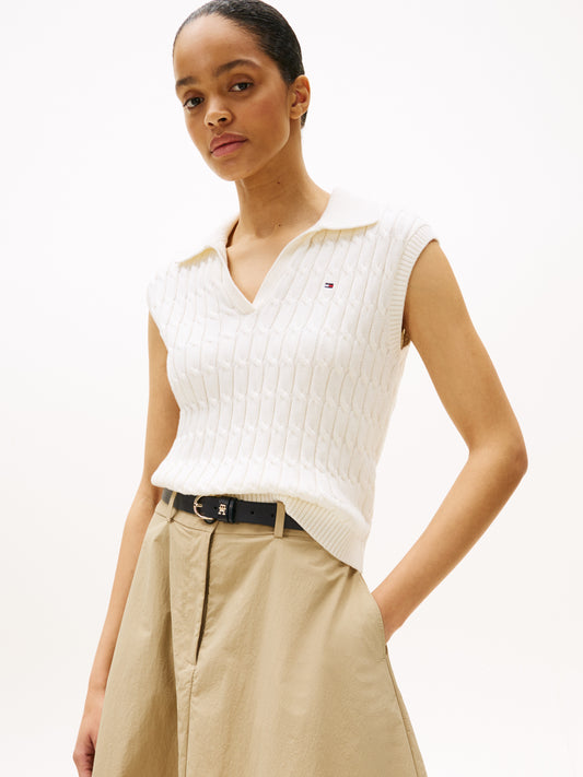 Tommy Hilfiger Co Cable Mid Open Polo Vest