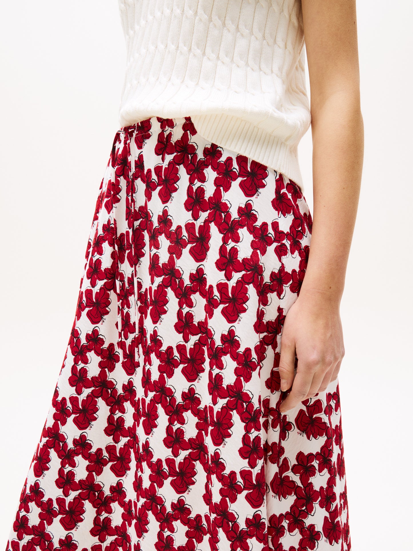 Tommy Hilfiger Textured Midi Bias Skirt