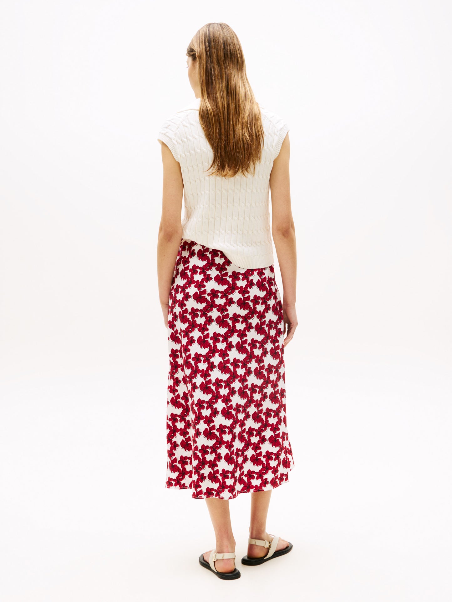 Tommy Hilfiger Textured Midi Bias Skirt