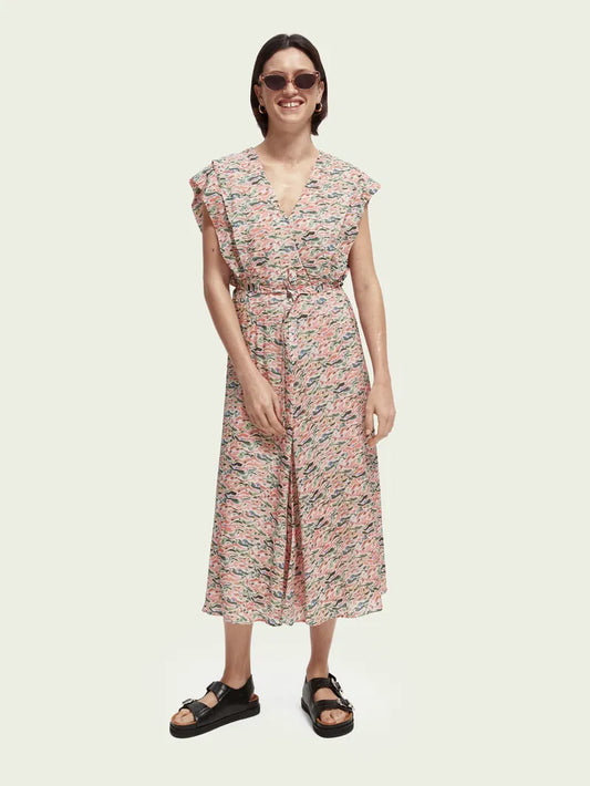 Scotch & Soda Belted Midi-Length Dress