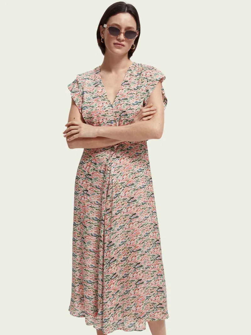 Scotch & Soda Belted Midi-Length Dress