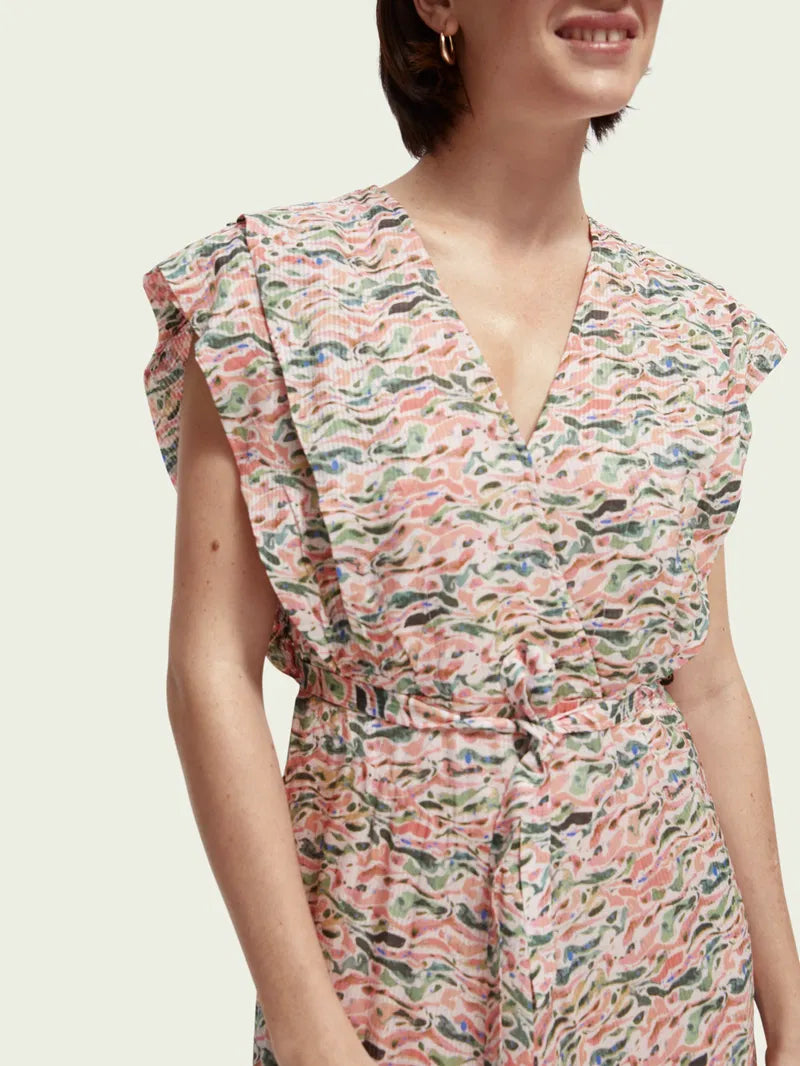 Scotch & Soda Belted Midi-Length Dress