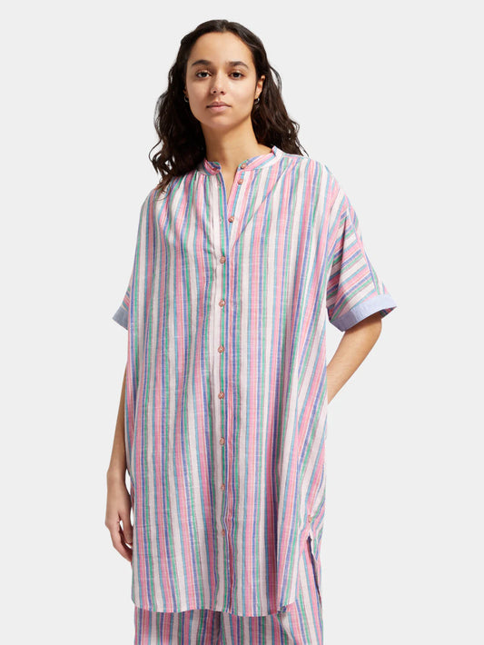 Scotch & Soda Striped Oversized Beach Shirt Dress