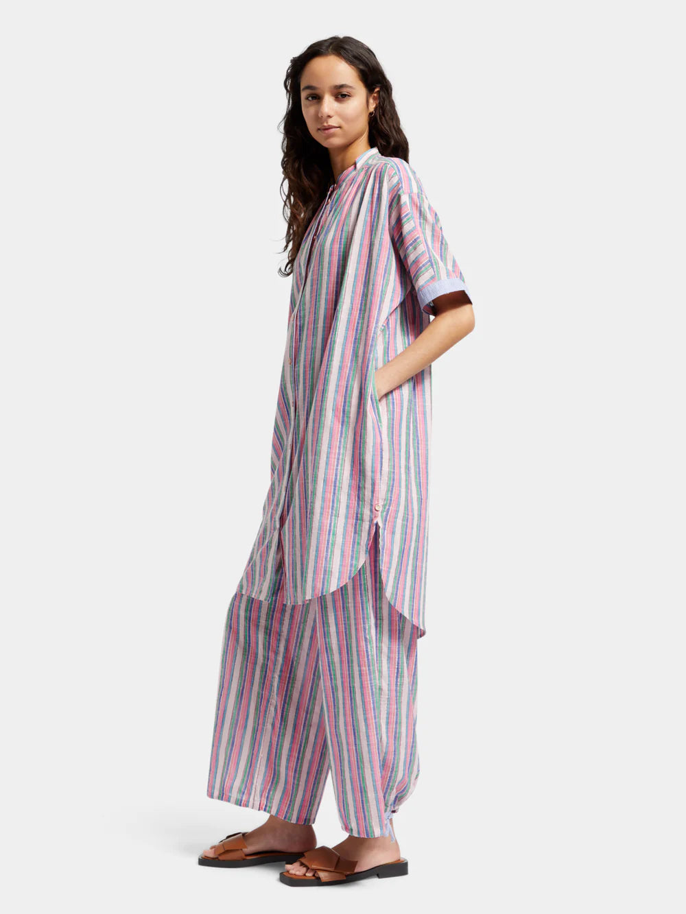 Scotch & Soda Striped Oversized Beach Shirt Dress