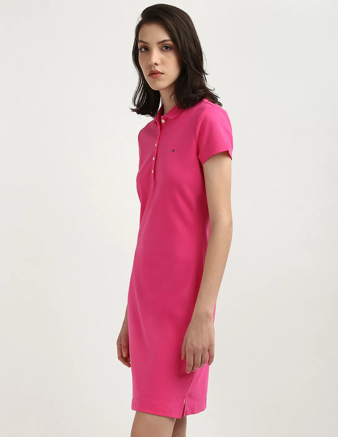 Tommy Hilfiger Slim SS Polo Dress Pink Splendor