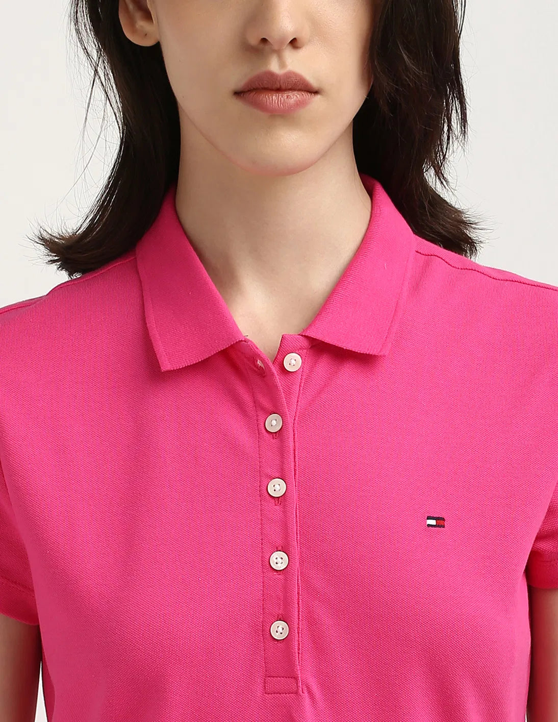 Tommy Hilfiger Slim SS Polo Dress Pink Splendor