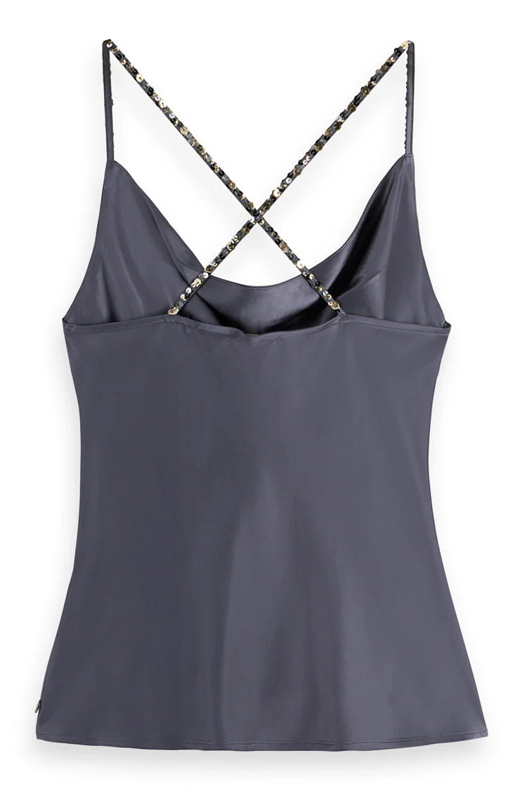 Scotch & Soda Cowl Neck Camisole With Sequin Straps