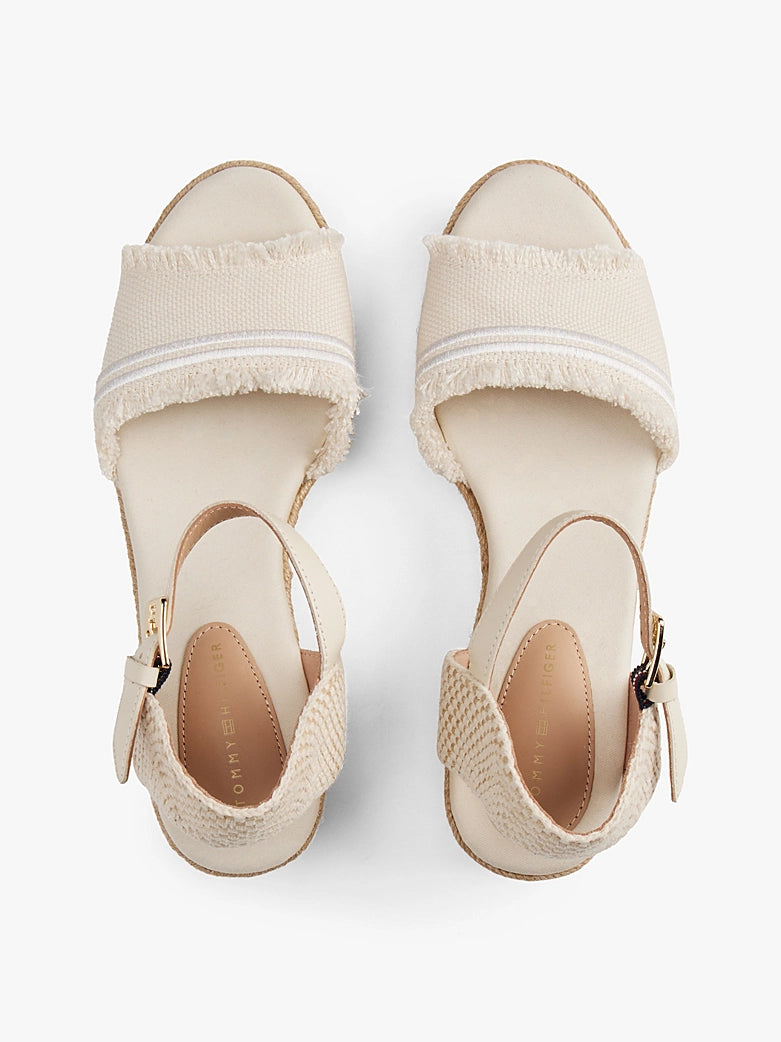 Tommy Hilfiger Fringe Canvas Medium Wedge Shoes