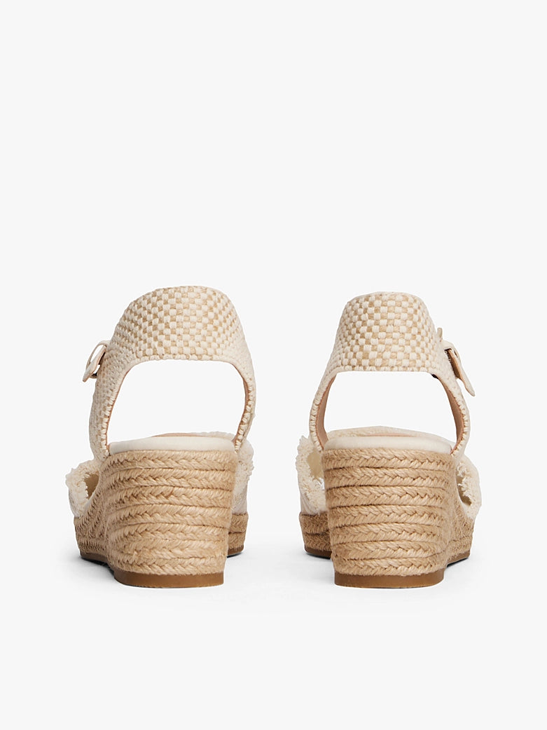 Tommy Hilfiger Fringe Canvas Medium Wedge Shoes