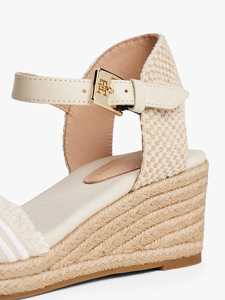 Tommy Hilfiger Fringe Canvas Medium Wedge Shoes