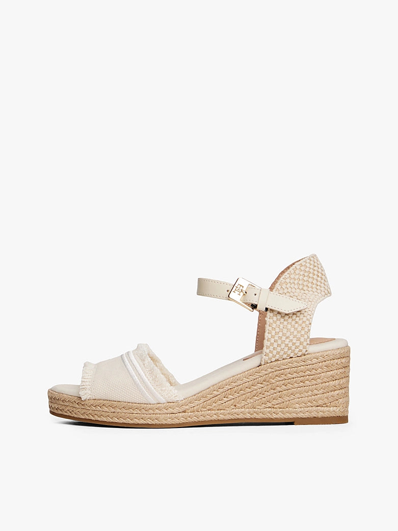 Tommy Hilfiger Fringe Canvas Medium Wedge Shoes