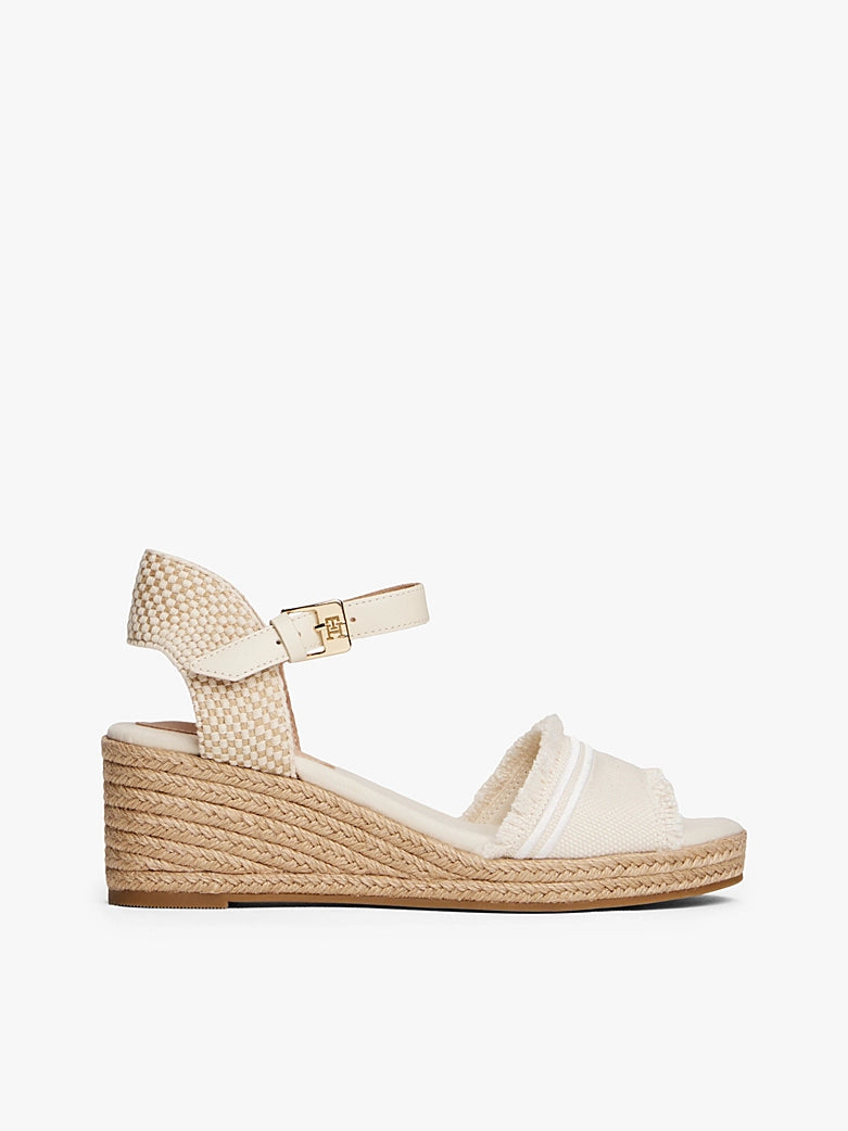 Tommy Hilfiger Fringe Canvas Medium Wedge Shoes