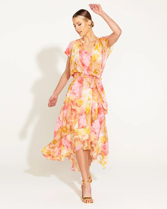 Fate + Becker Earthly Paradise Frill Short Sleeve Midi Dress