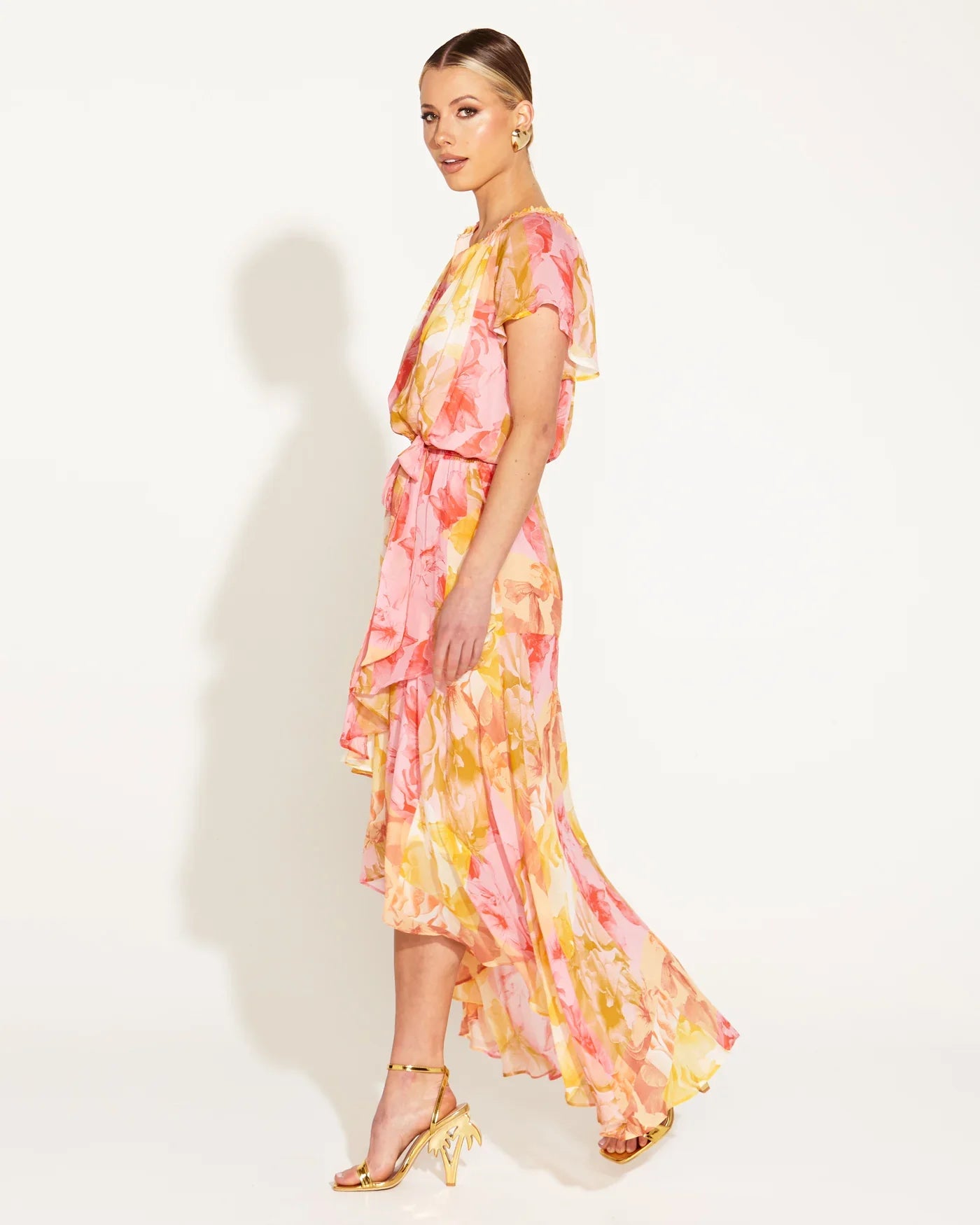 Fate + Becker Earthly Paradise Frill Short Sleeve Midi Dress