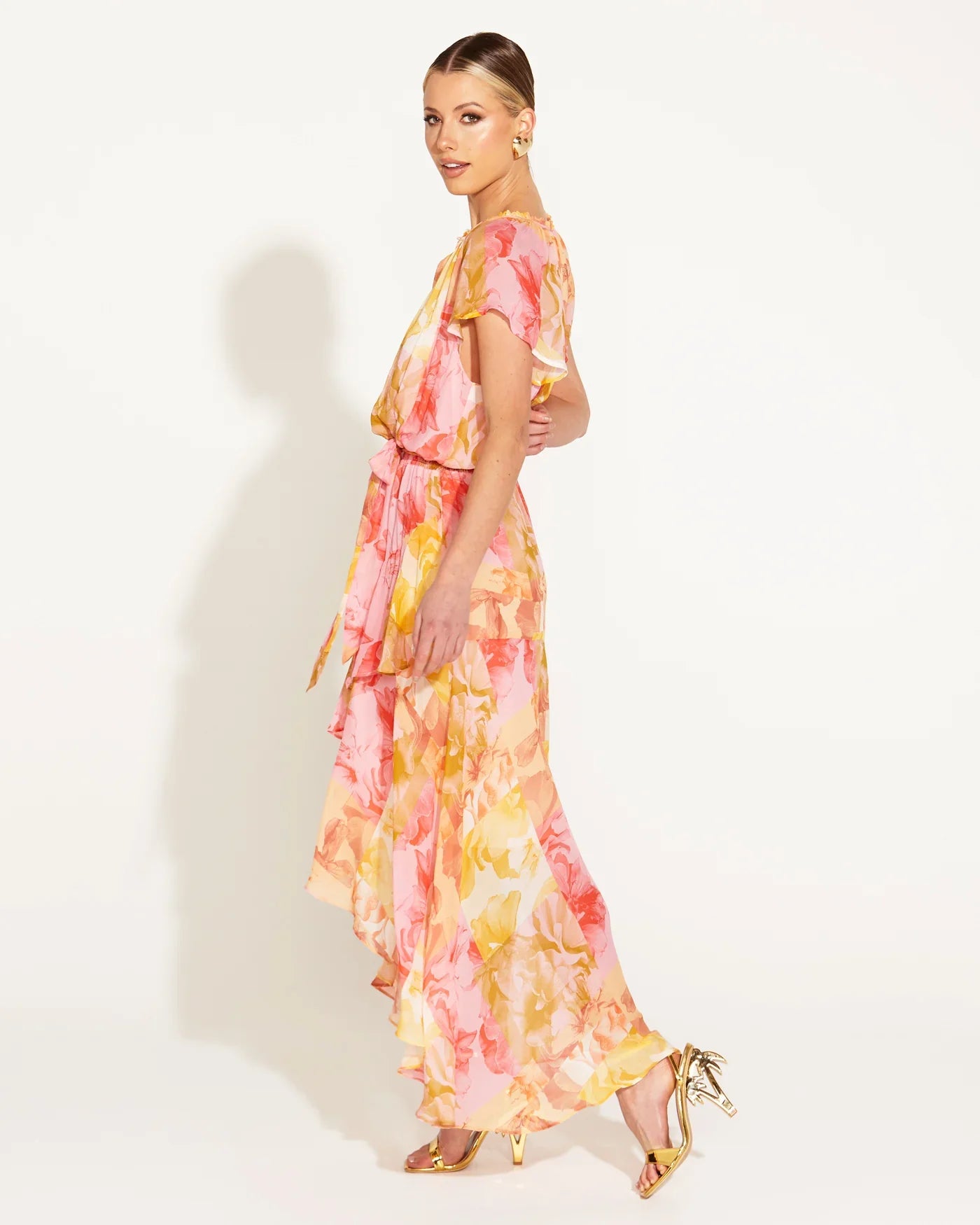 Fate + Becker Earthly Paradise Frill Short Sleeve Midi Dress