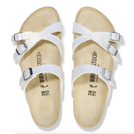 Birkenstock 1026461 Franca Shiny Lizard White Birko-Flor Regular