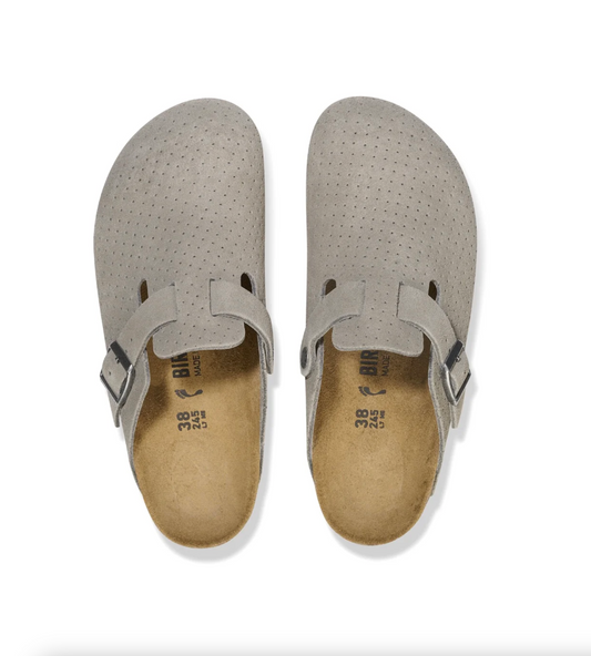Birkenstock 1027040 Boston Stone Coin Embossed Suede Leather Regular