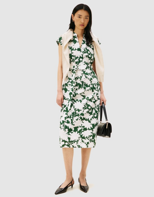 Tommy Hilfiger Floral Fluid Evergreen Midi Dress