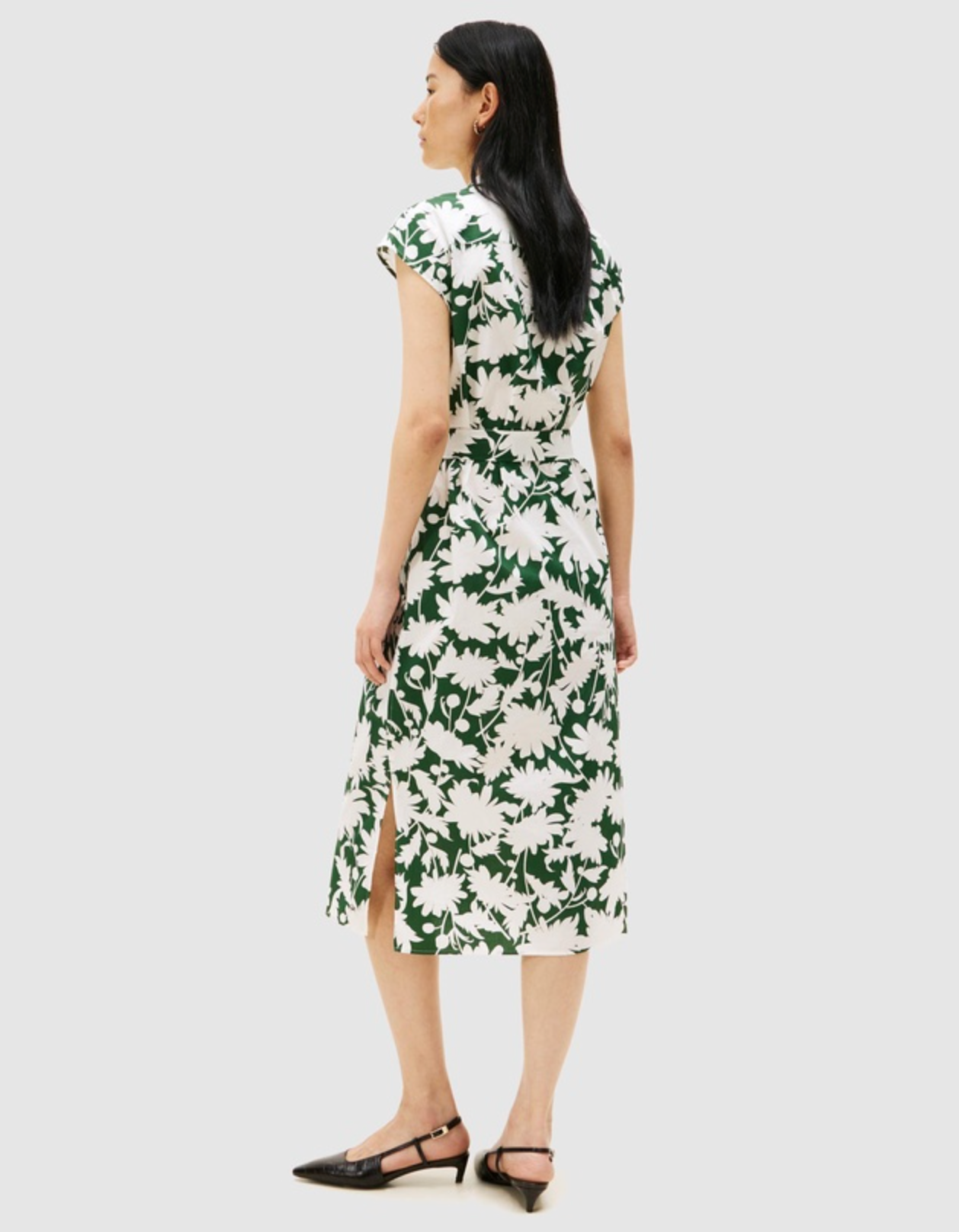 Tommy Hilfiger Floral Fluid Evergreen Midi Dress