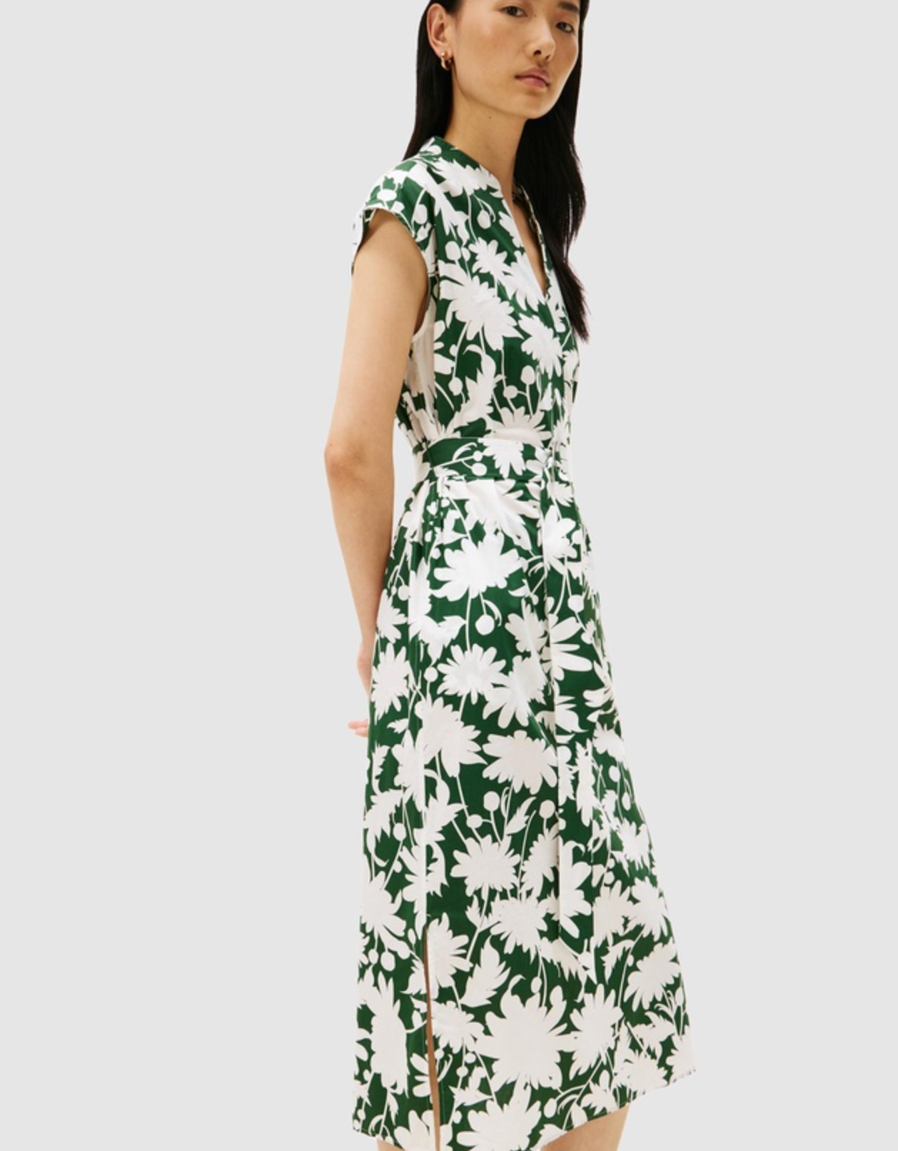 Tommy Hilfiger Floral Fluid Evergreen Midi Dress