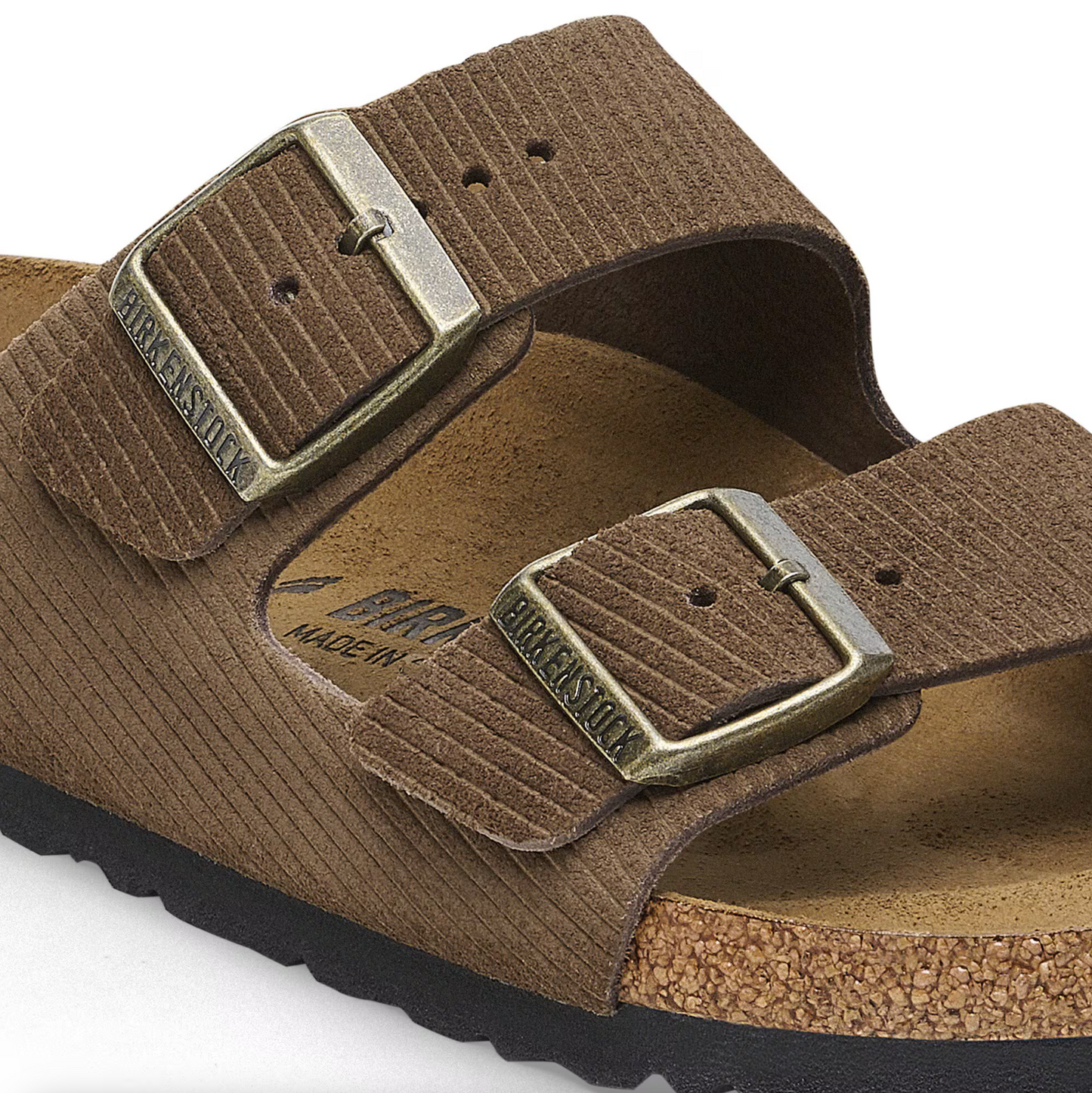 Birkenstock1028280 Arizona  Corduroy Dark Tea Embossed Suede Leather Regular