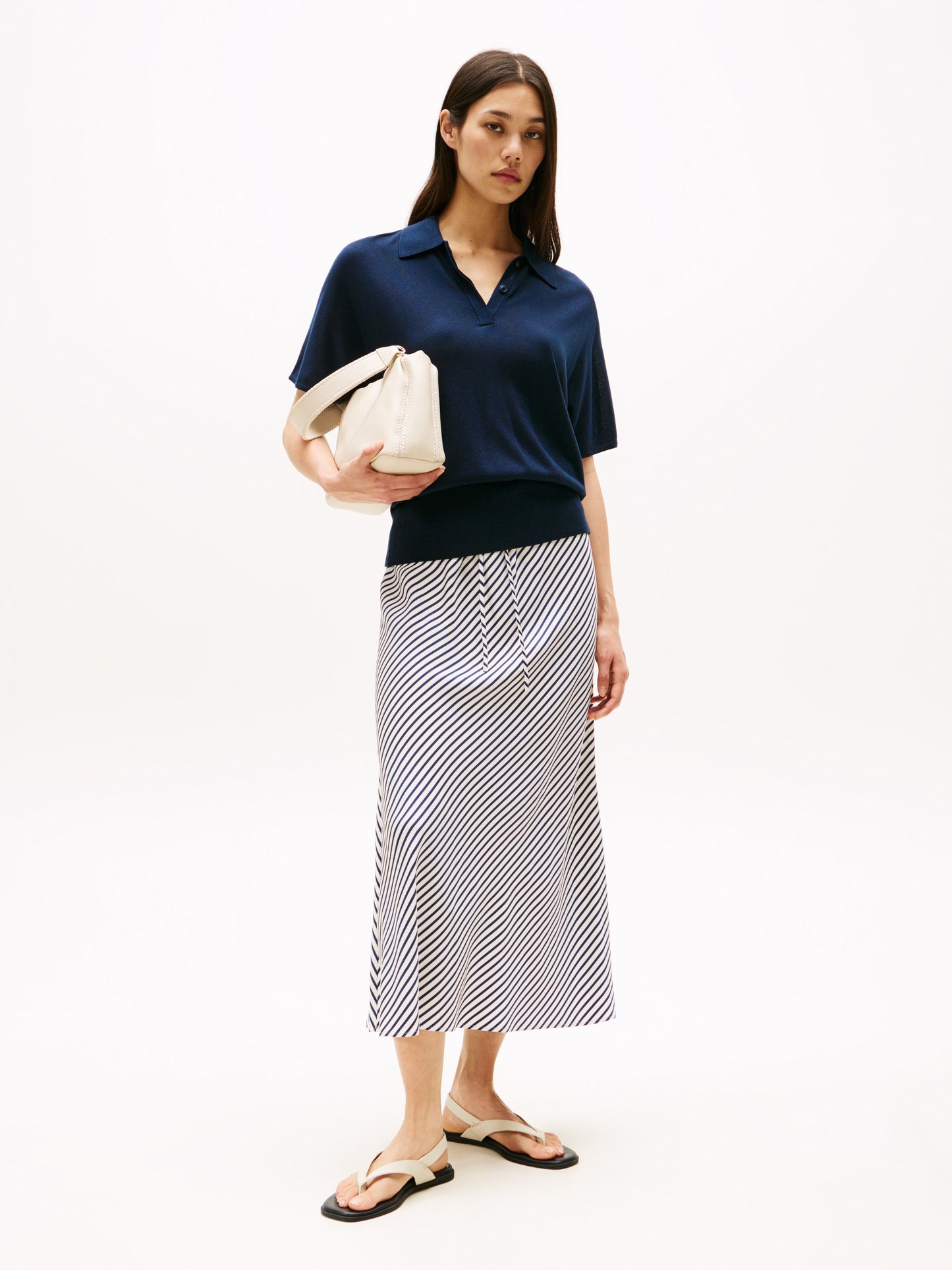 Tommy Hilfiger Twill Midi Bias Skirt