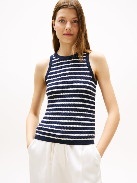 Tommy Hilfiger Cable Fine Slim Sleeveless Sweater