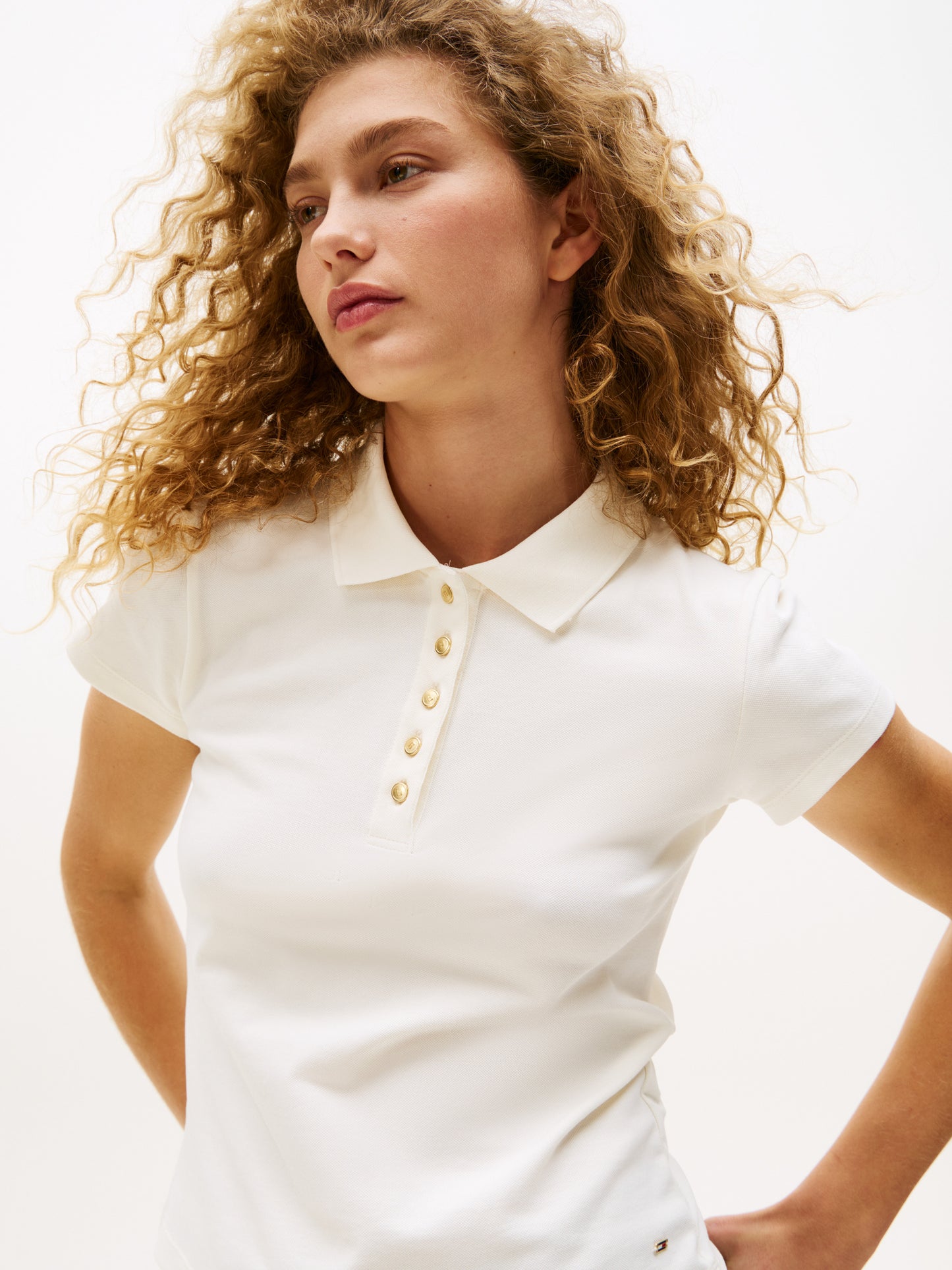 Tommy Hilfiger Gold Button Slim S/S Polo